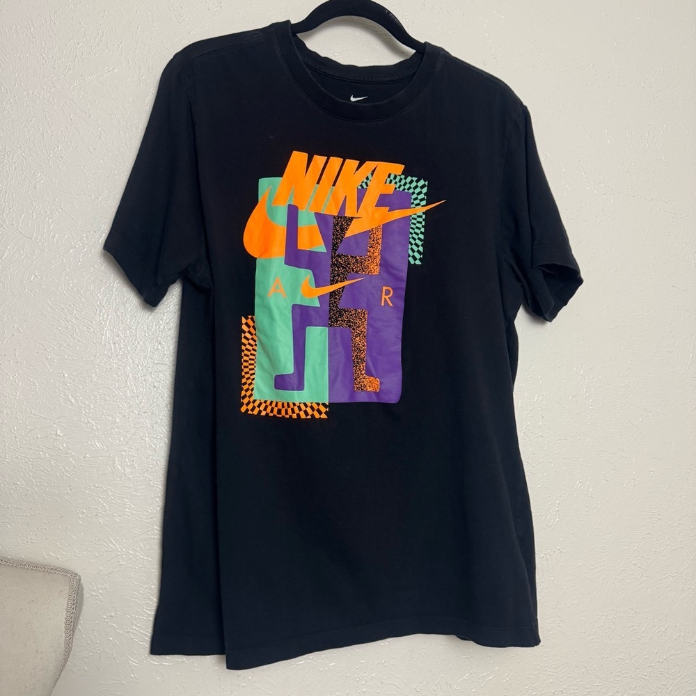 Nike Black Tee with Orange and Purple Graphic